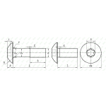 ISO 7380 TX TORX Z ŁBEM KULISTYM GRZYBKOWA TYTANOWA GRADE 2