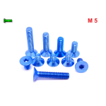 NIEBIESKIE ALUMINIOWE ŚRUBY DIN 7991 M5