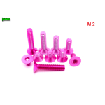 RÓŻOWE ALUMINIOWE ŚRUBY DIN 7991 M2