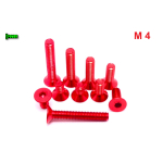 CZERWONE ALUMINIOWE ŚRUBY DIN 7991 M4