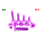 FIOLETOWE ALUMINIOWE ŚRUBY DIN 7991 M5