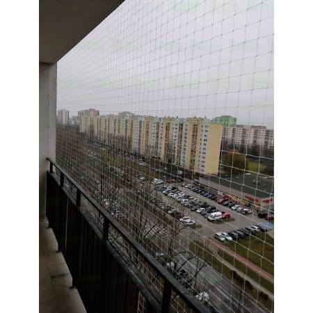 Zestaw siatka na balkon 8x3 dla kota, na gołębie, przezroczysta transparentna bezbarwna