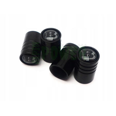 Nakrętki na wentyle mercedes brabus czarny chrom designerskie z logo brabus