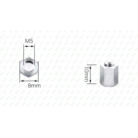 M5x10 aluminiowa nakrętka złączna przedłużana tulejka dystansowa gwintowana
