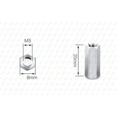 M5x20 aluminiowa nakrętka złączna przedłużana tulejka dystansowa gwintowana