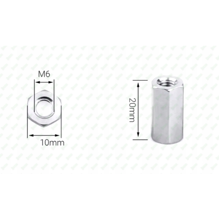 M6x20 aluminiowa nakrętka złączna przedłużana tulejka dystansowa gwintowana
