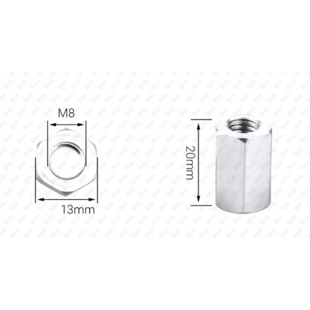 M8x20 aluminiowa nakrętka złączna przedłużana tulejka dystansowa gwintowana