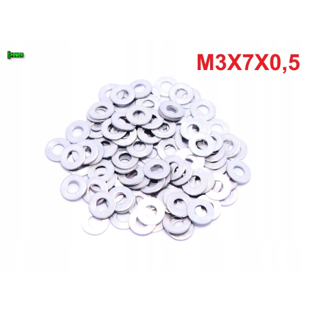 Podkładka aluminiowa m3x7x0,5 din125 iso 7089 podkładka m3