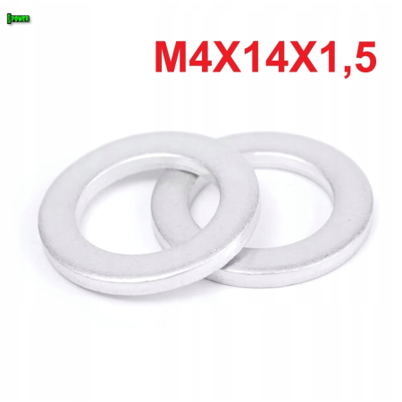Podkładka aluminiowa m4x14x1,5 din125 iso 7089 aluminiowa podkładka m4