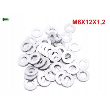 Podkładka aluminiowa m6x12x1,2 din125 iso 7089 podkładka m6