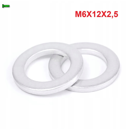 Podkładka aluminiowa m6x12x2,5 din125 iso 7089 podkładka m6