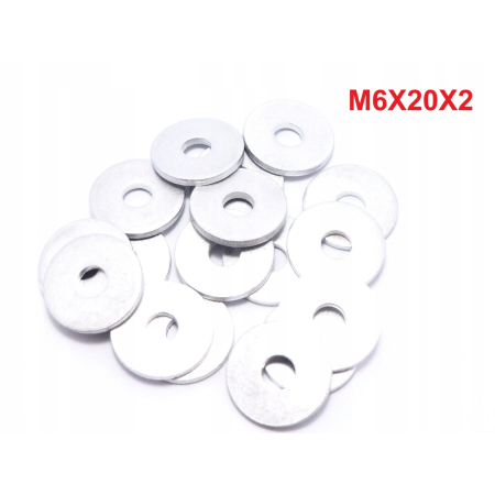 Podkładka m6x20x2 din125 iso 7089 podkładka aluminiowa m6x20x2