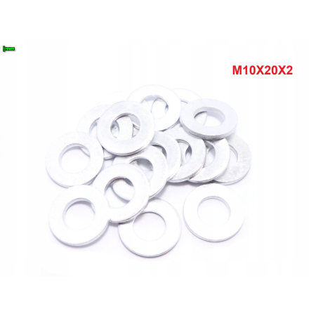 Podkładka m10x20x2 din125 iso 7089 aluminiowa podkładka m10x20x2