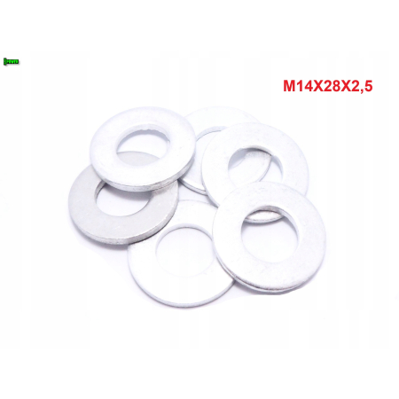 Podkładka m14x28x2,5 din125 iso 7089 podkładka aluminiowa m14