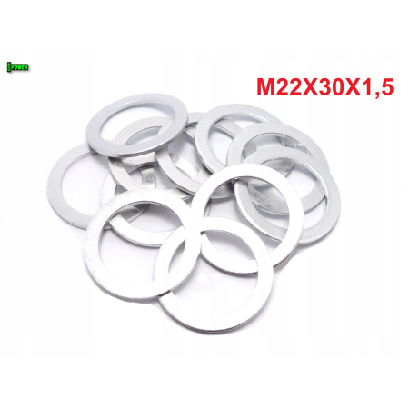 Podkładka aluminiowa m22x30x1,5 din125 iso 7089 podkładka m22x30x1,5 mm m22