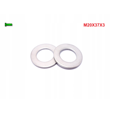 Podkładka m20x37x3 din125 iso 7089 tytanowa tytan grade 2