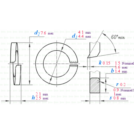 Podkładka sprężysta m4 din127 tytanowa tytan grade 2