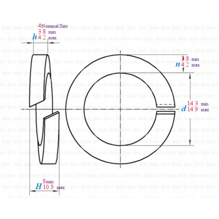Podkładka sprężysta m14 gb93 din127 tytanowa tytan grade 2