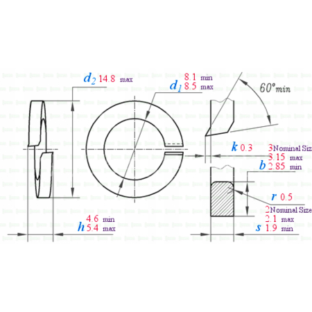 Podkładka sprężysta m8 din127 gr5 podkładka tytanowa grade 5 tytan grade 5