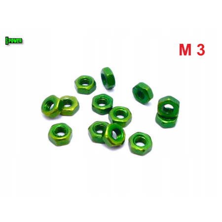 Nakrętka m3 din 934 iso 4032 nakrętki aluminiowe 6061 nakrętka zielona m3