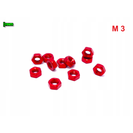 Nakrętka m3 din 934 iso 4032 nakrętki aluminiowe 6061 nakrętka czerwona m3