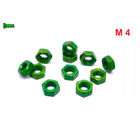 Nakrętka m4 din 934 iso 4032 nakrętki aluminiowe 6061 nakrętka zielona m4