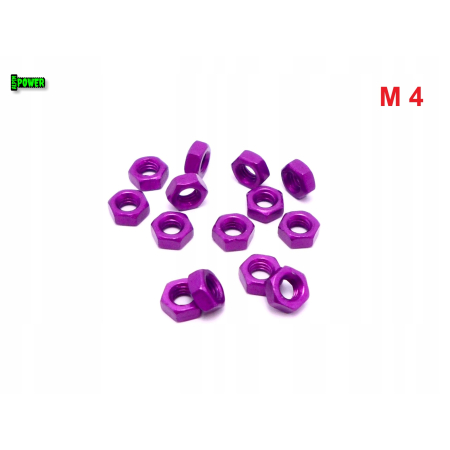 Nakrętka m4 din 934 iso 4032 nakrętki aluminiowe 6061 nakrętka fioletowa
