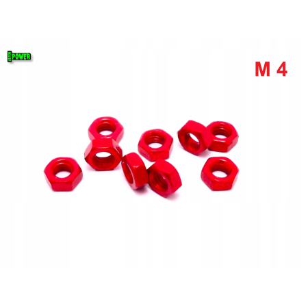 Nakrętka m4 din 934 iso 4032 nakrętki aluminiowe 6061 nakrętka czerwona m4