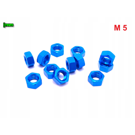 Nakrętka m5 din 934 iso 4032 nakrętka aluminiowa 6061 niebieska nakrętka