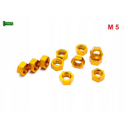 Nakrętka m5 din 934 iso 4032 nakrętka aluminiowa 6061 złota nakrętka m5