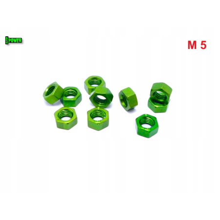 Nakrętka m5 din 934 iso 4032 nakrętka aluminiowa 6061 zielona nakrętka m5