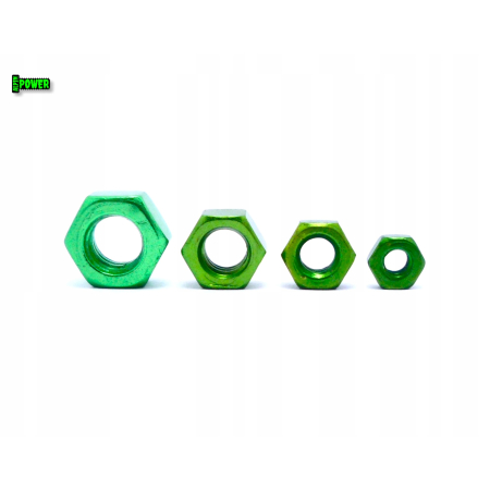 Nakrętka m5 din 934 iso 4032 nakrętka aluminiowa 6061 zielona nakrętka m5