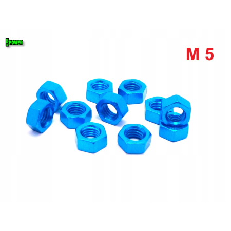 Nakrętka m5 din 934 iso 4032 nakrętka aluminiowa 6061 błękitna nakrętka m5