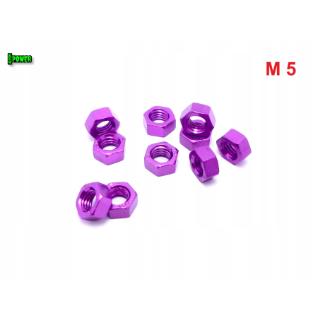Nakrętka m5 din 934 iso 4032 nakrętka aluminiowa 6061 nakrętka fioletowa