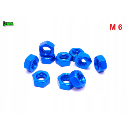 Nakrętka m6 din 934 iso 4032 nakrętki aluminiowe 6061 nakrętka niebieska