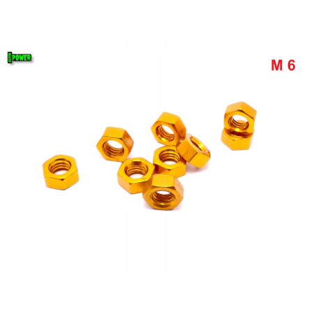 Nakrętka m6 din 934 iso 4032 nakrętki aluminiowe 6061 nakrętka złota m6