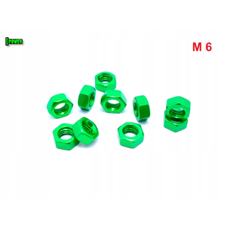 Nakrętka m6 din 934 iso 4032 nakrętki aluminiowe 6061 nakrętka zielona m6