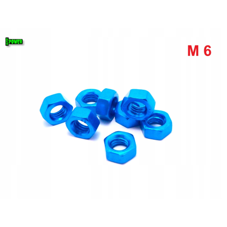 Nakrętka m6 din 934 iso 4032 nakrętki aluminiowe 6061 nakrętka błękitna m6