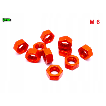 Nakrętka m6 din 934 iso 4032 nakrętki aluminiowe nakrętka pomarańczowa m6