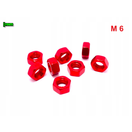 Nakrętka m6 din 934 iso 4032 nakrętki aluminiowe 6061 nakrętka czerwona m6