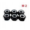 Nakrętka aluminiowa m2 din 985 samohamowana z wkładką nylonową czarna