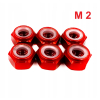 Nakrętka aluminiowa m2 din 985 samohamowana z wkładką nylonową czerwona
