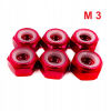 Nakrętka aluminiowa m3 din 985 samohamowana z wkładką nylonową różowa