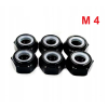 Nakrętka aluminiowa m4 din 985 samohamowana z wkładką nylonową czarna