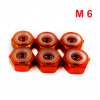 Nakrętka aluminiowa m6 din 985 samohamowana z wkładką nylonową pomarańczowa