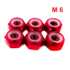 Nakrętka aluminiowa m6 din 985 samohamowana z wkładką nylonową różowa