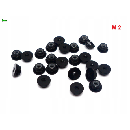 Aluminiowa nakrętka samokontrująca samohamowna kołnierz din 6926 m2 czarna