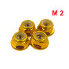 Aluminiowa nakrętka m2 samokontrująca samohamowna din 6926 złota m2