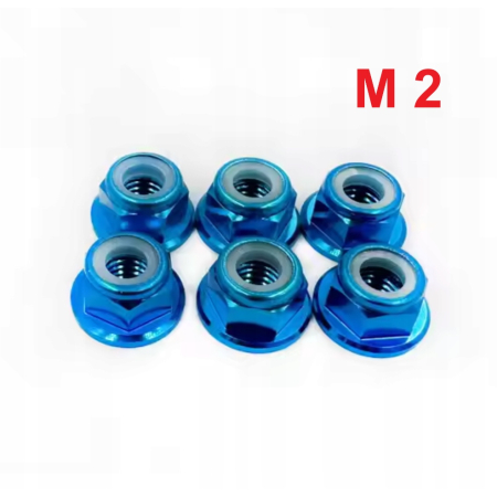 Aluminiowa nakrętka m2 samokontrująca samohamowna din 6926 błękitna m2