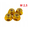 Aluminiowa nakrętka samokontrująca samohamowna din 6926 m2,5 złota